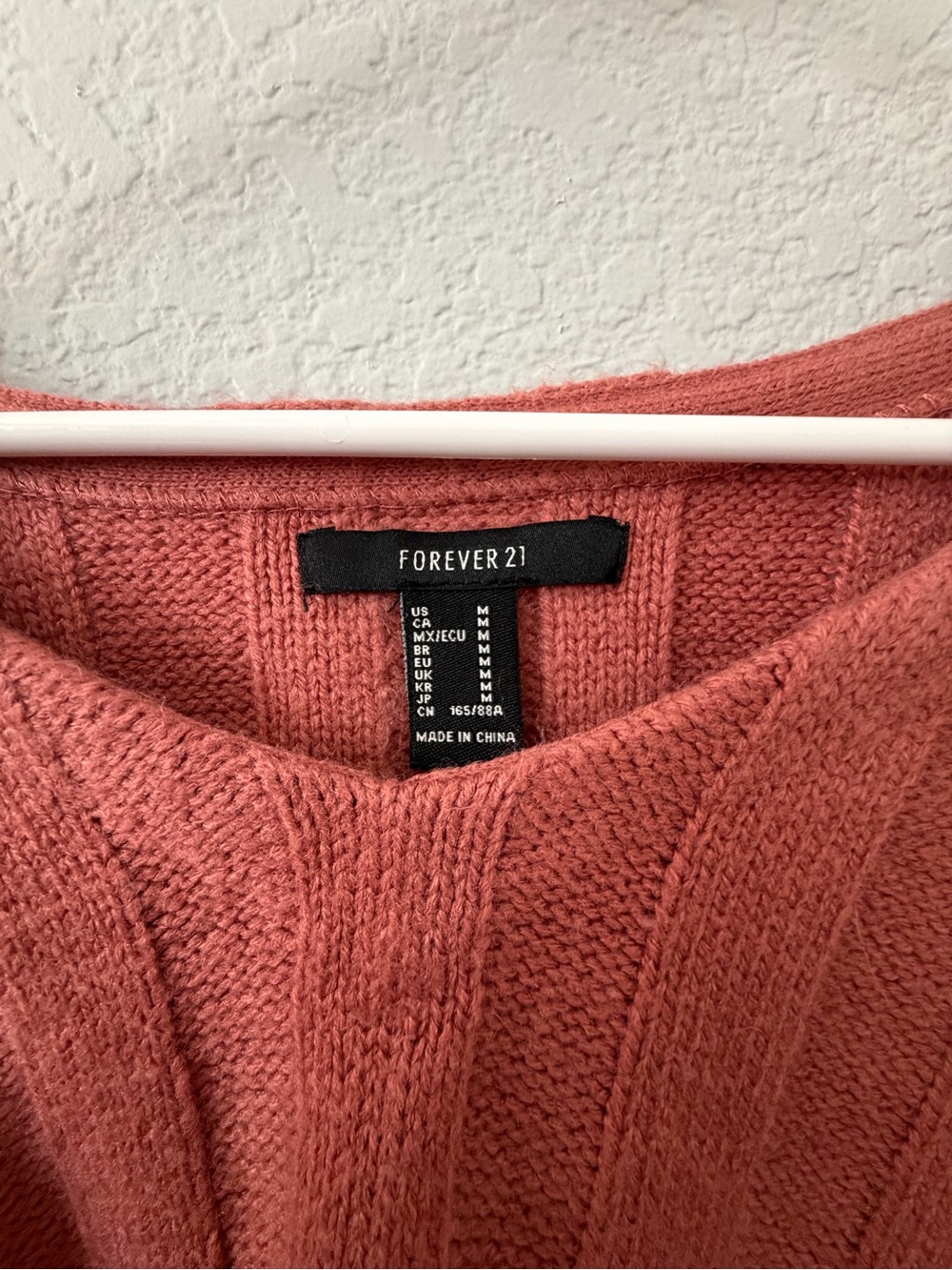 Forever 21 Cropped Ribbed Sweater - Coral Pink - Picture 3 of 3